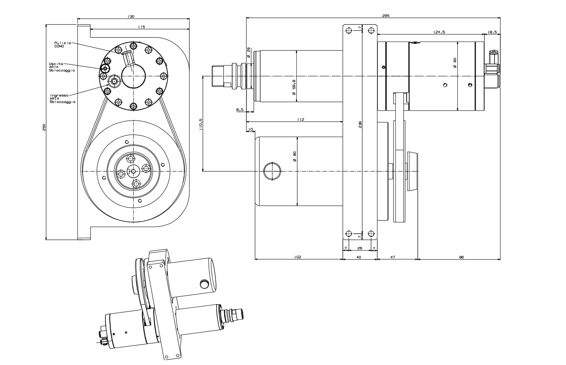 Moto-mandrino ELM 150 W - IdeaUmbra