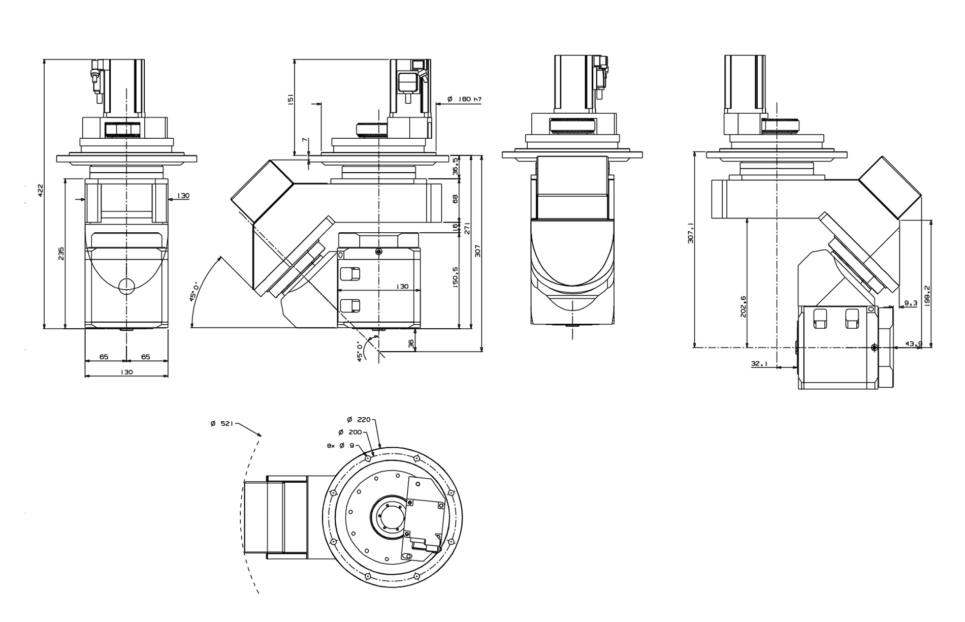 AA164001-ELT45 H=307 - IdeaUmbra
